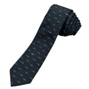 Apt. 9 Mens Shark Print Skinny Tie Gray & Teal Novelty Necktie